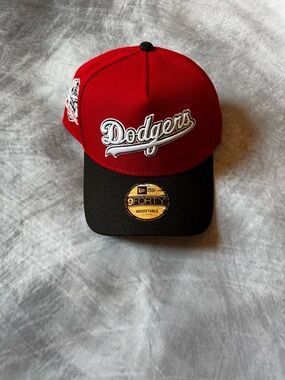 New Era Dodgers Red and Black 9FORTY Adjustable Cap